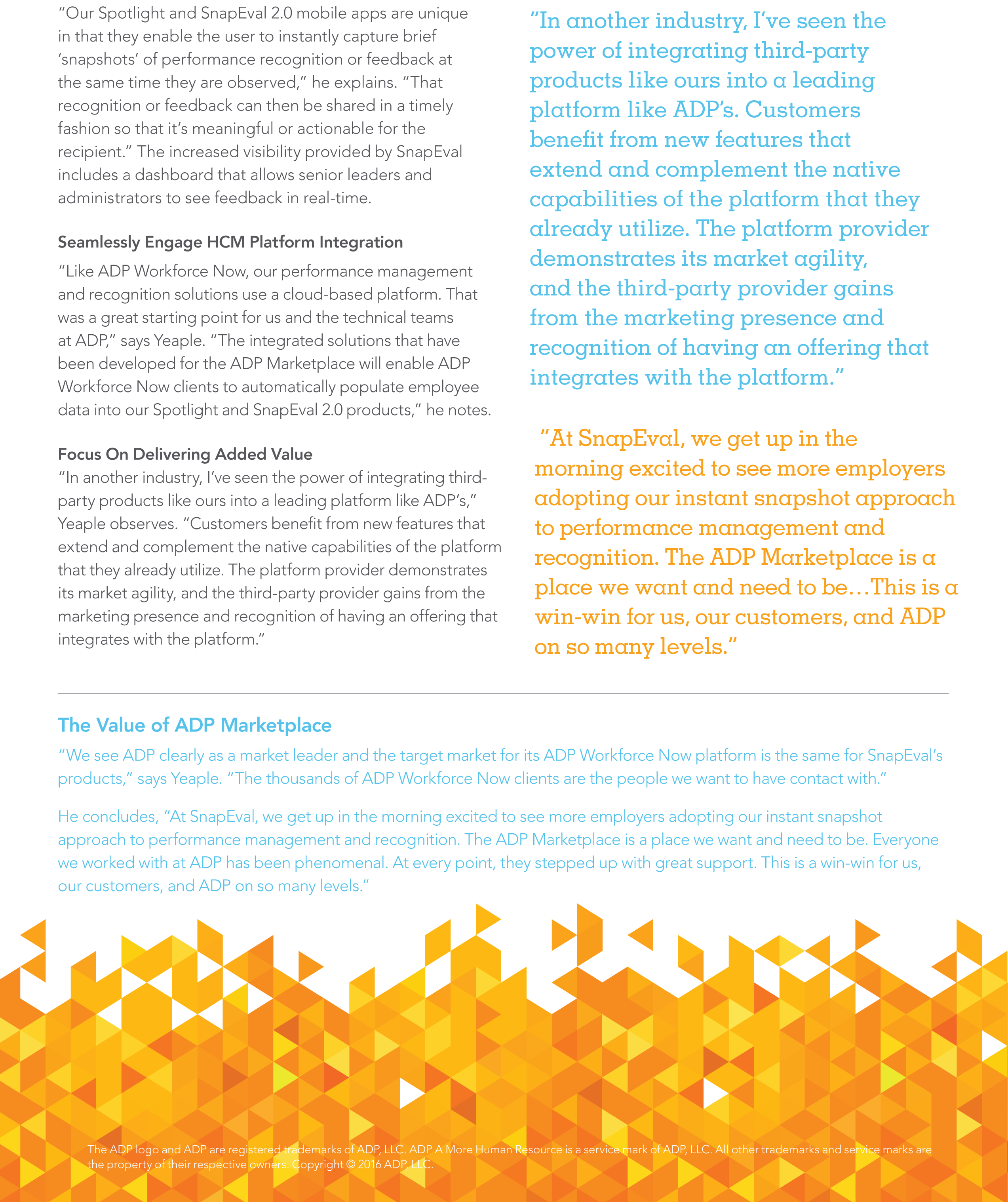 ADP SnapEval Testimonial - Real-Time Performance Management ADP SnapEval Testimonial - Real-Time Performance Management