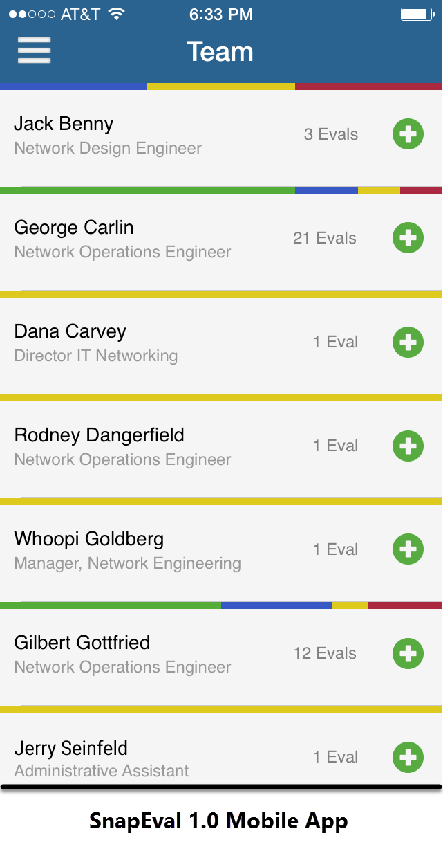 SnapEval 1.0 Continuous Performance Management Software Mobile App Original Screenshot SnapEval 1.0 Continuous Performance Management Software Mobile App Original Screenshot