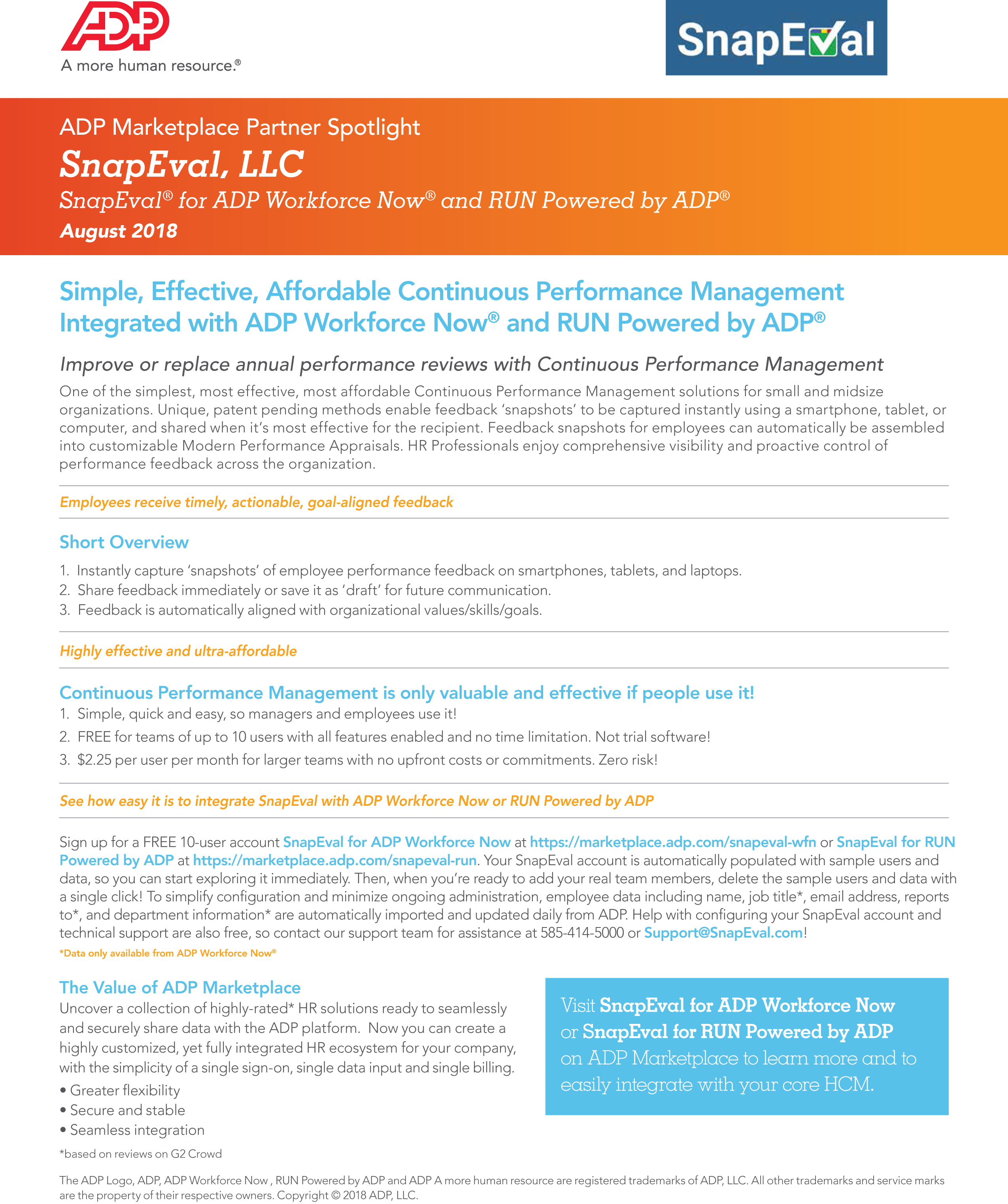 ADP SnapEval Testimonial - Real-Time Performance Management ADP SnapEval Testimonial - Real-Time Performance Management
